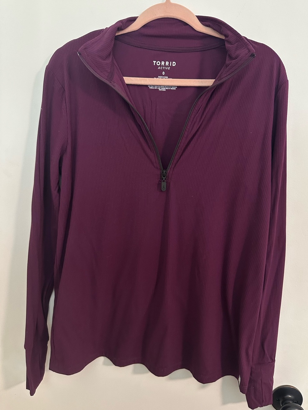 TORRID Plum Ribbed Half-Zip Pullover